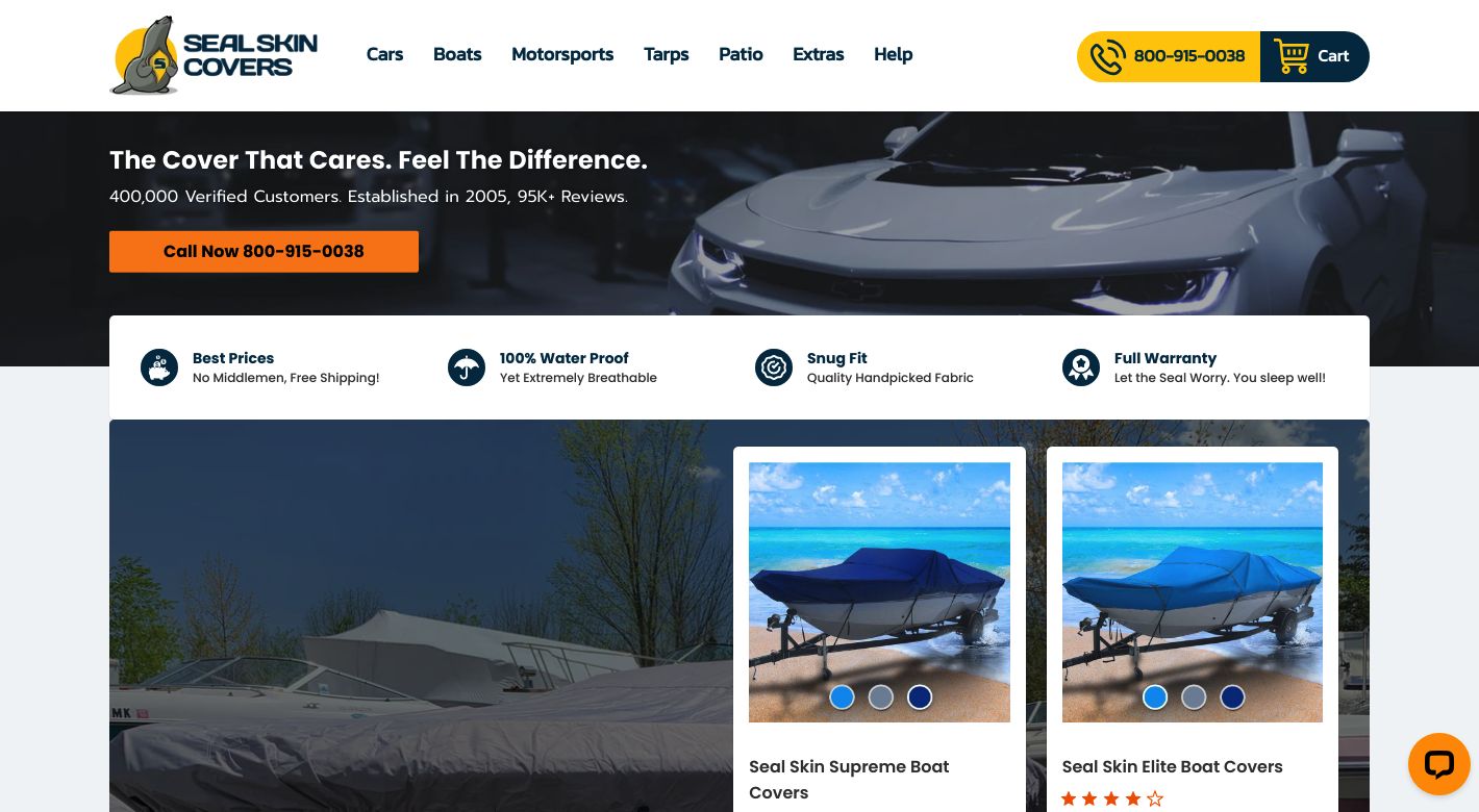 SealSkinCovers for Cars Boats and PatioFurniture Website