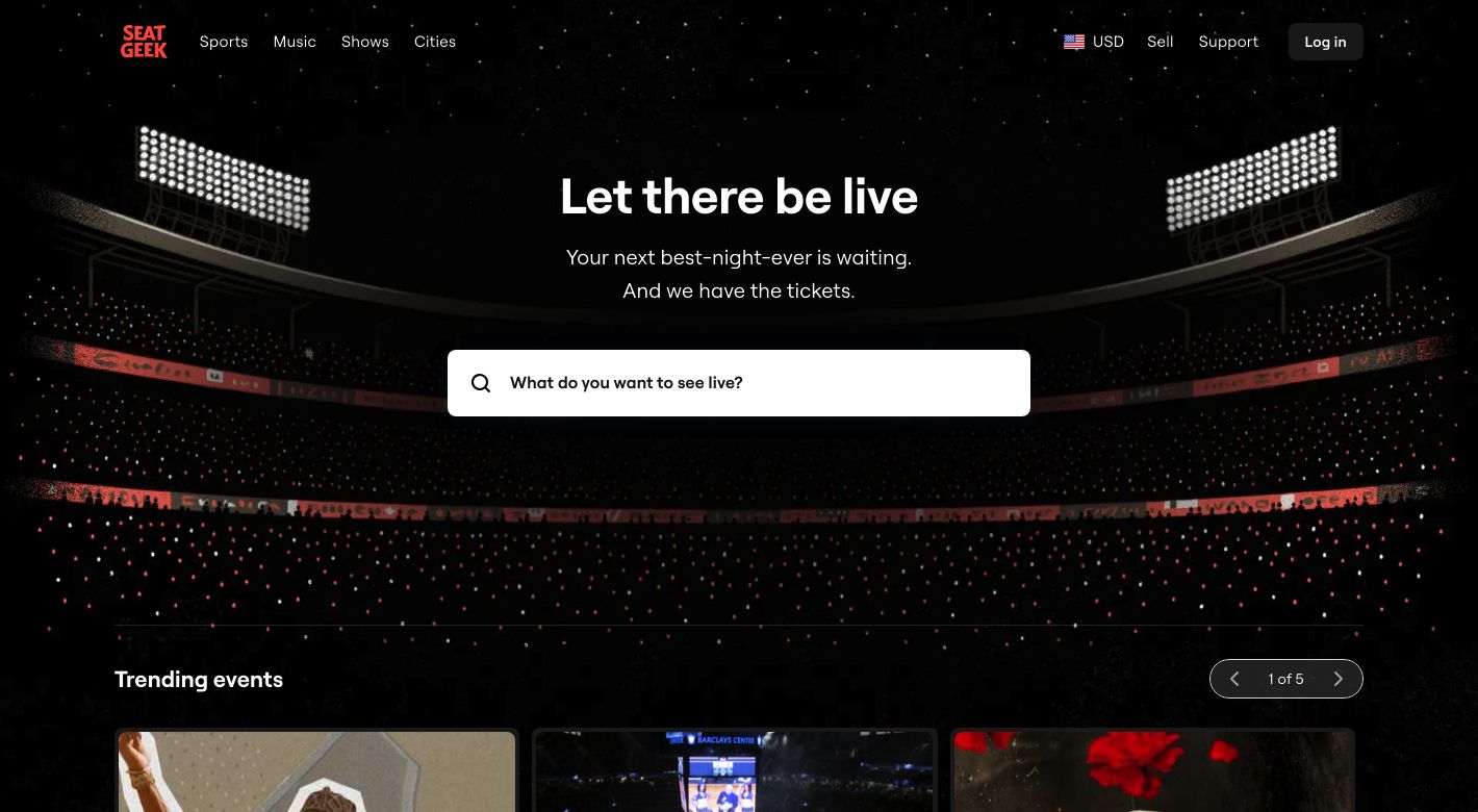 SeatGeek Website