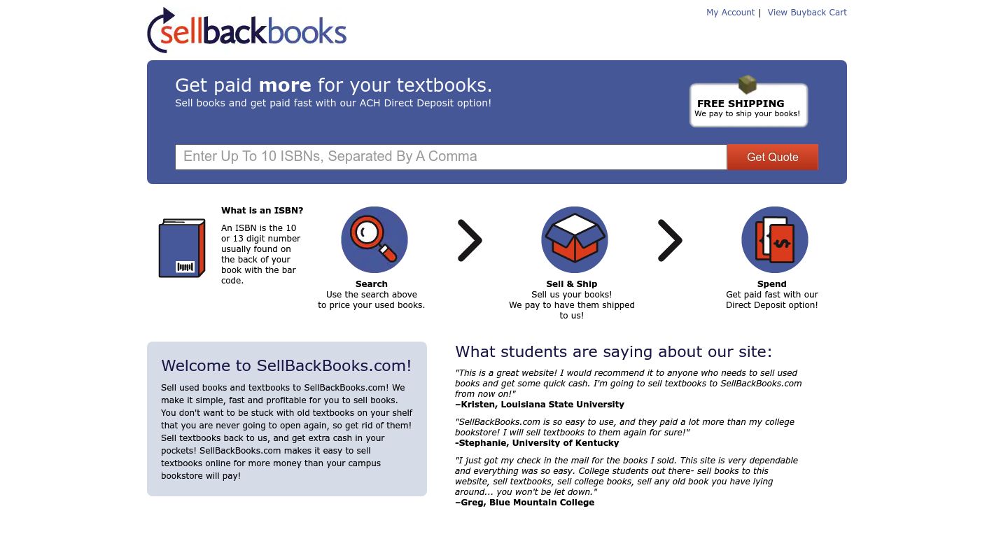 SellBackBooks.com Website