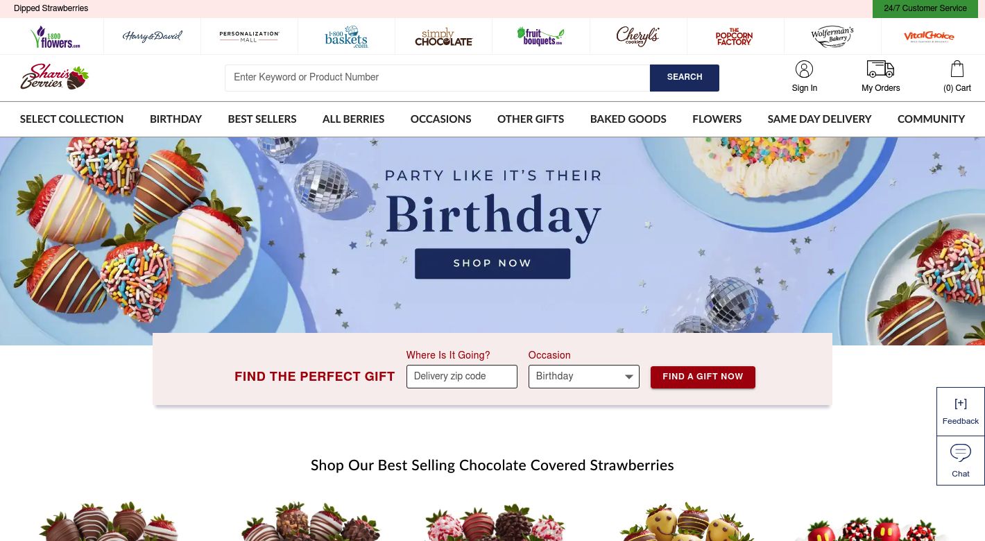 Shari's Berries Website