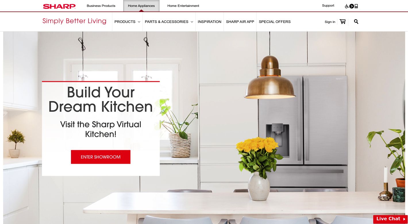 Sharp Home Appliances Website