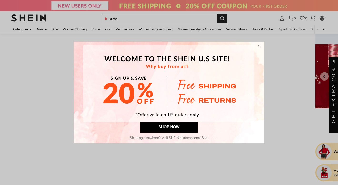 SHEIN Website