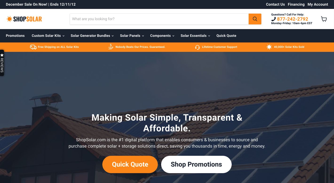 Shop Solar Website