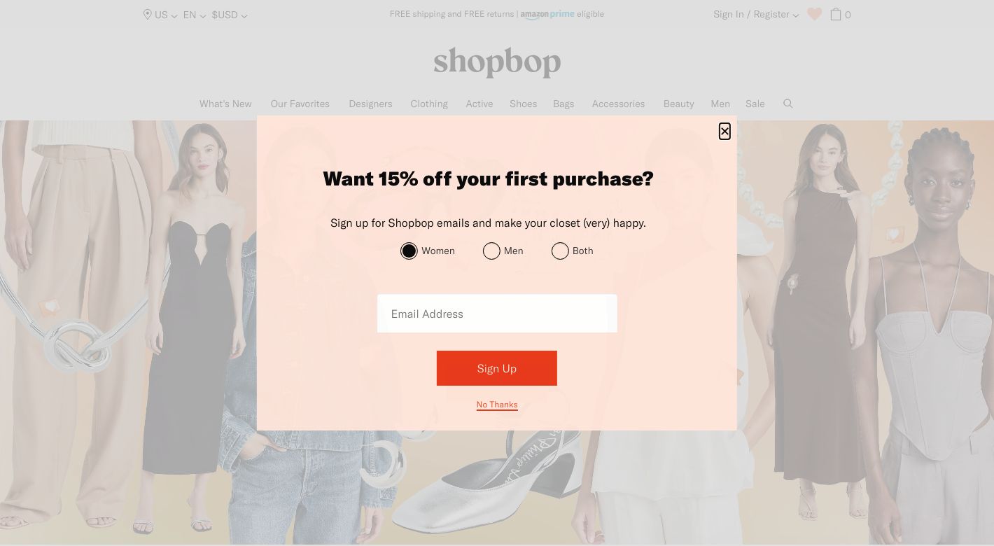 Shopbop Website