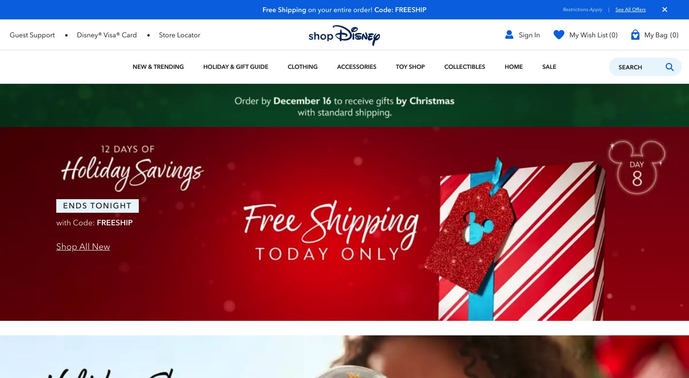 shopDisney Website