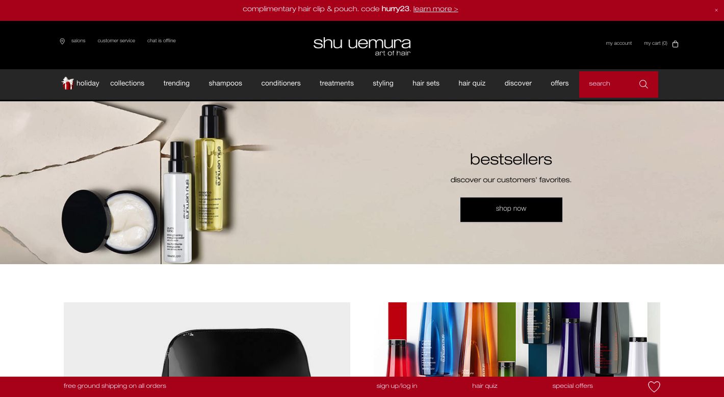 Shu Uemura Art of Hair Website