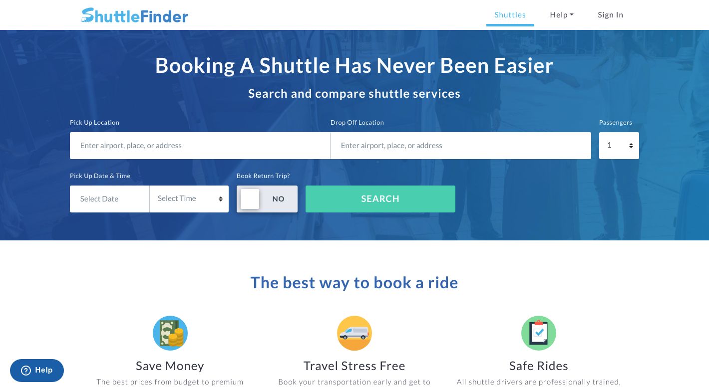 ShuttleFinder.com Website