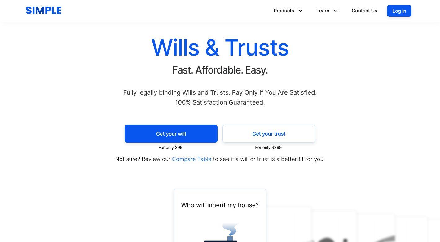Simple Wills Website