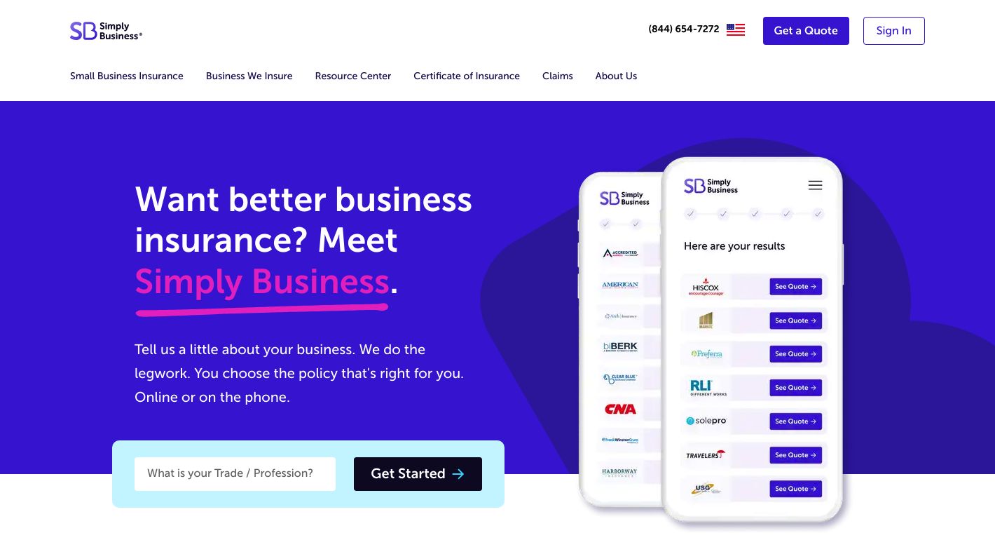 Simply Business Website