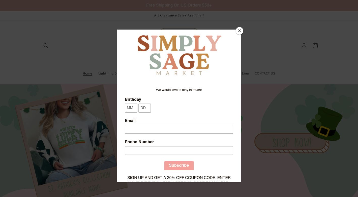 Simply Sage Market Website