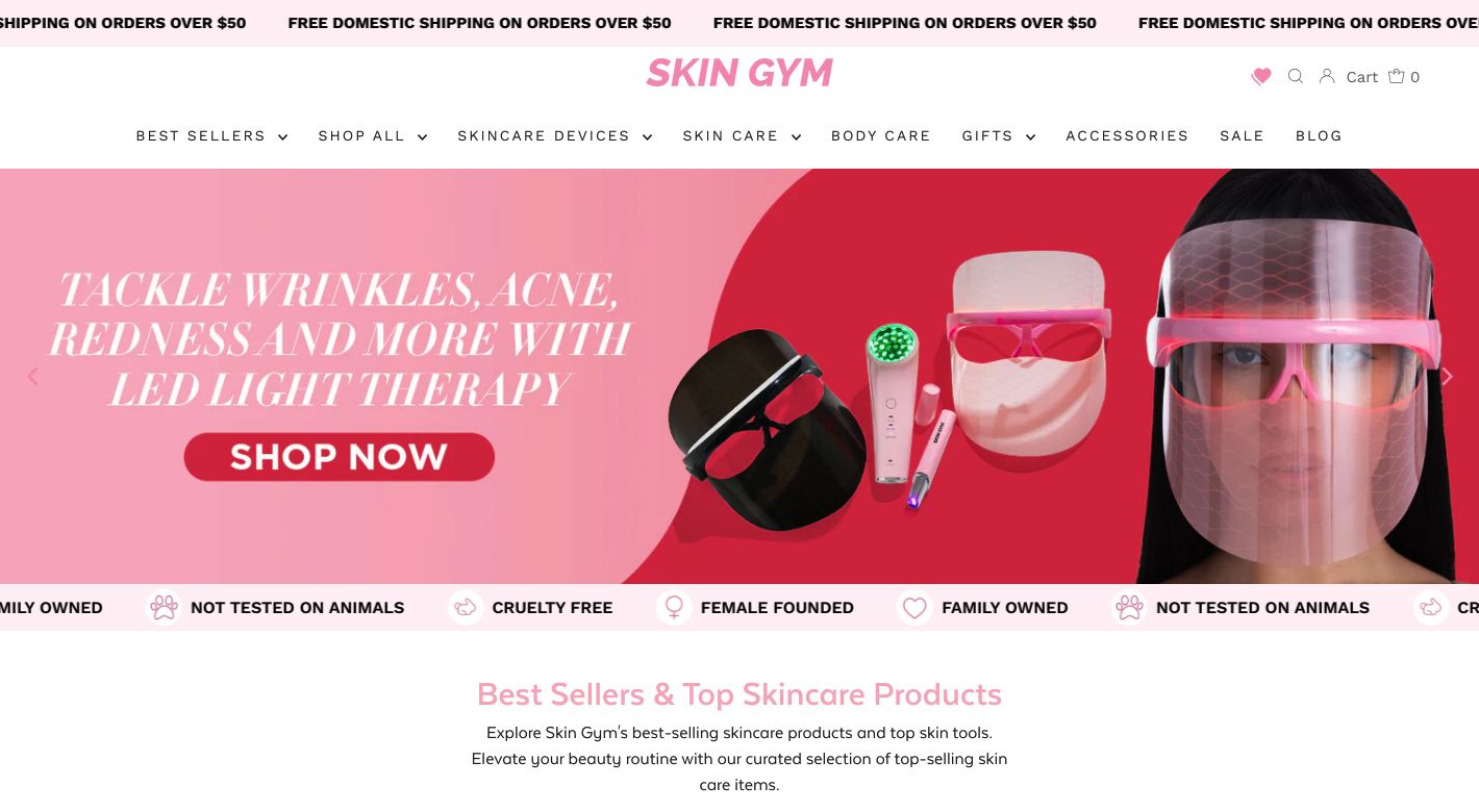 SKIN GYM Website