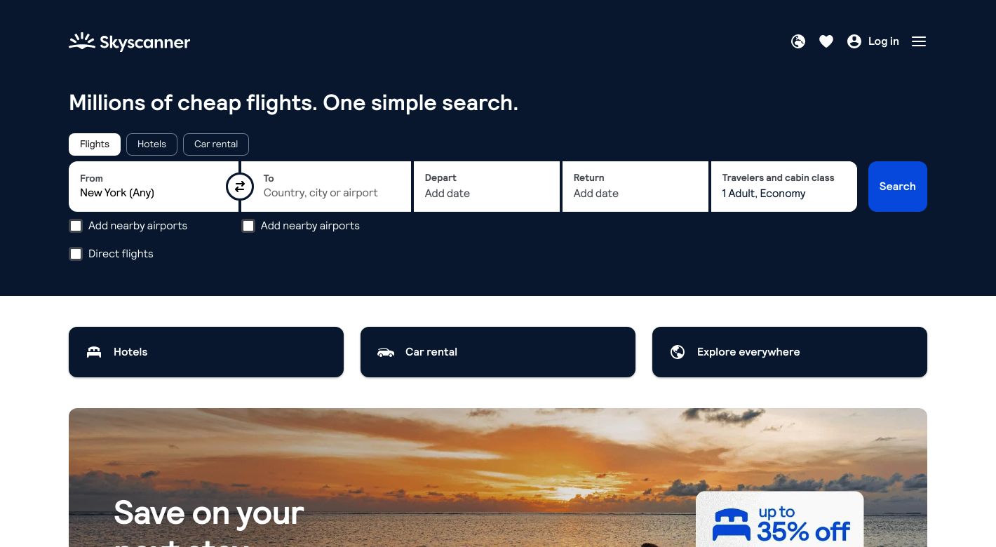 Skyscanner Website