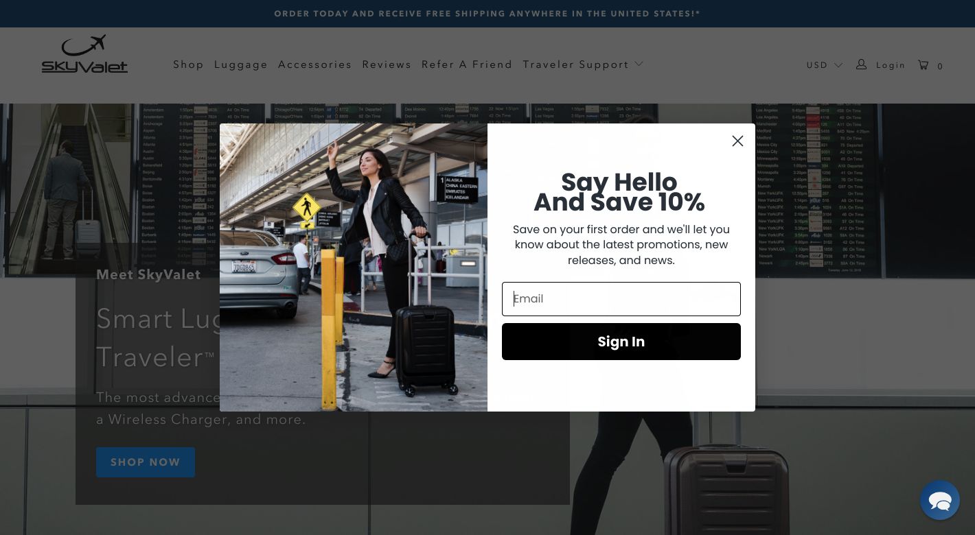 SkyValet Luggage Website
