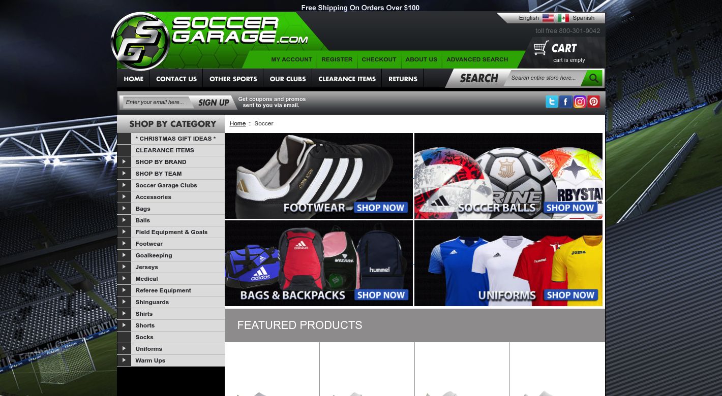 Soccer Garage Website