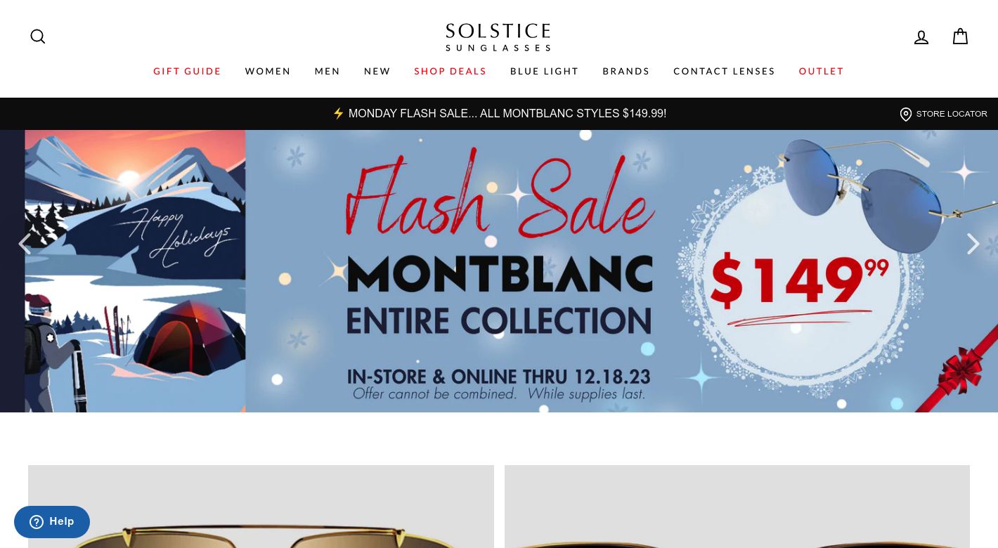 Solstice Sunglasses Website