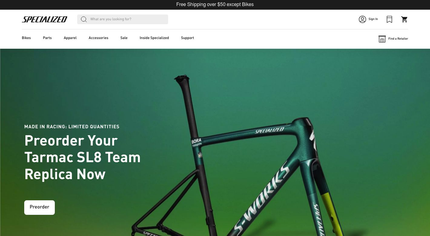 Specialized Bikes Website