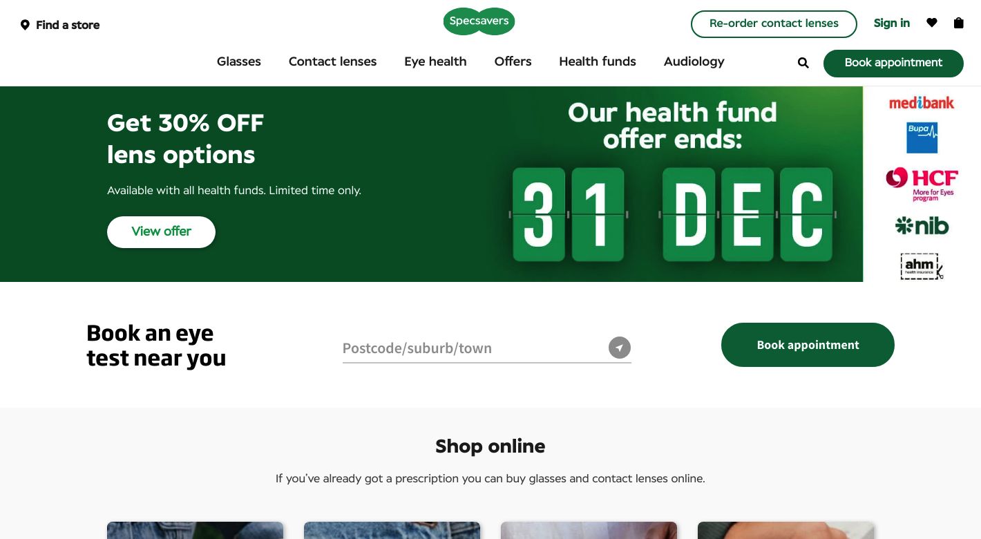 Specsavers Website