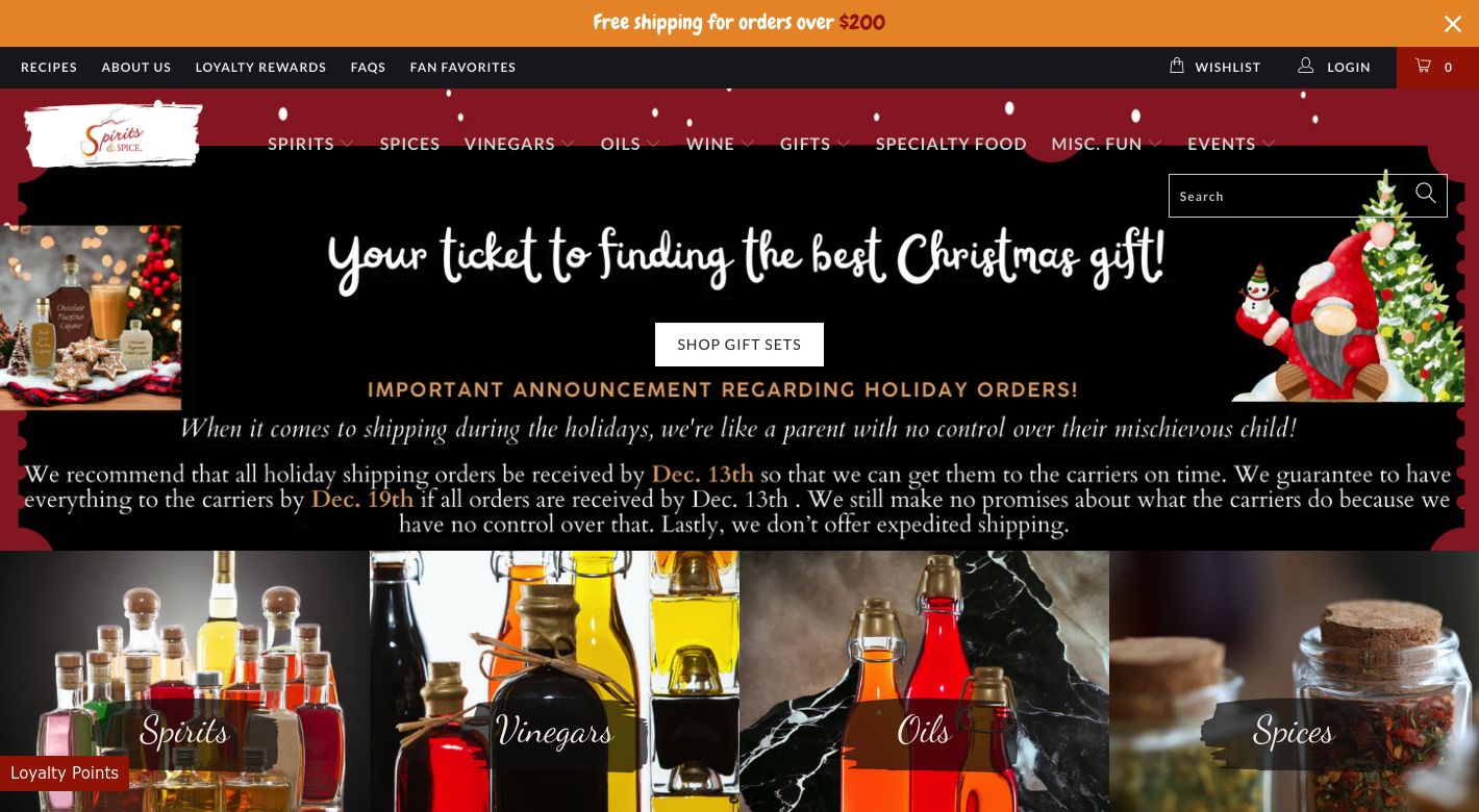 Spirits & Spice Website