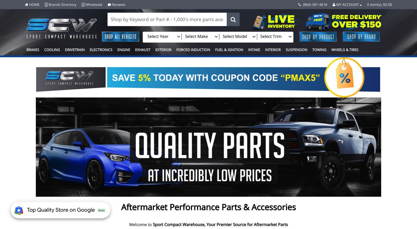 Sport Compact Warehouse Website