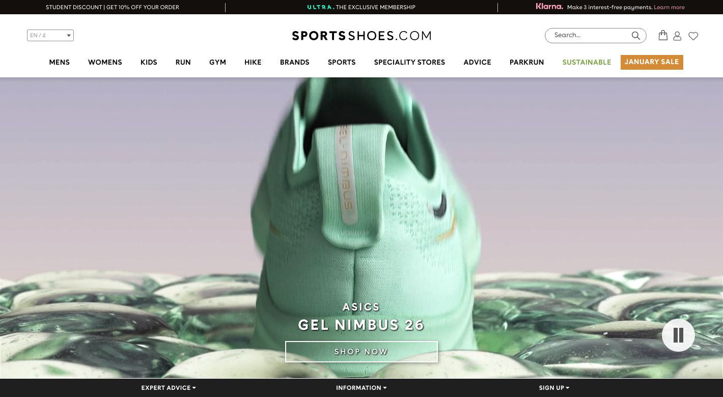 SportsShoes Website