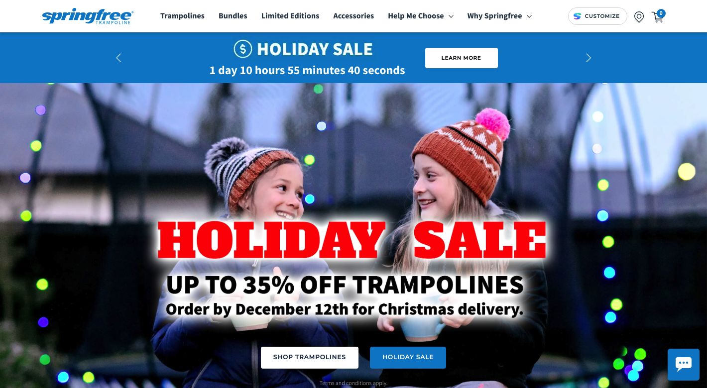 Springfree Trampoline Website