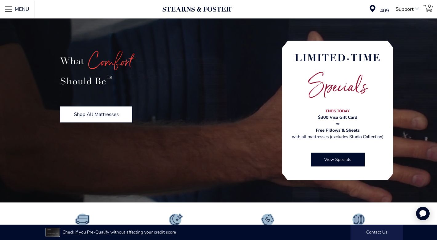 Stearns & Foster Website