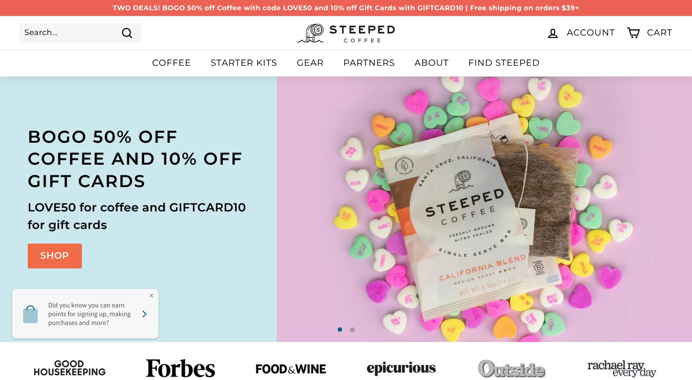 Steeped Coffee Website