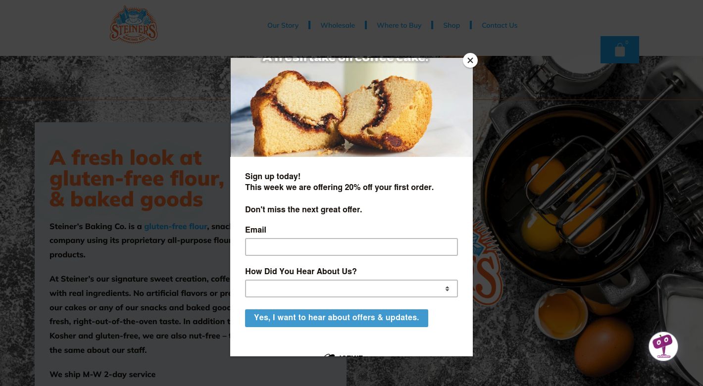 Steiner's Coffee Cake of New York Website