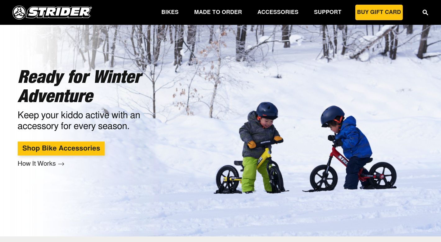 Strider Bikes Website