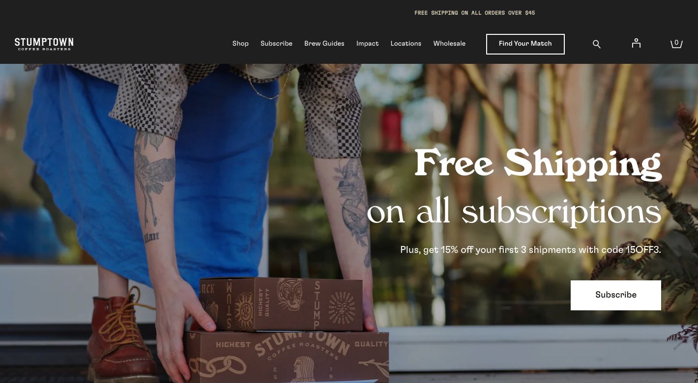 Stumptown Coffee Roasters Website