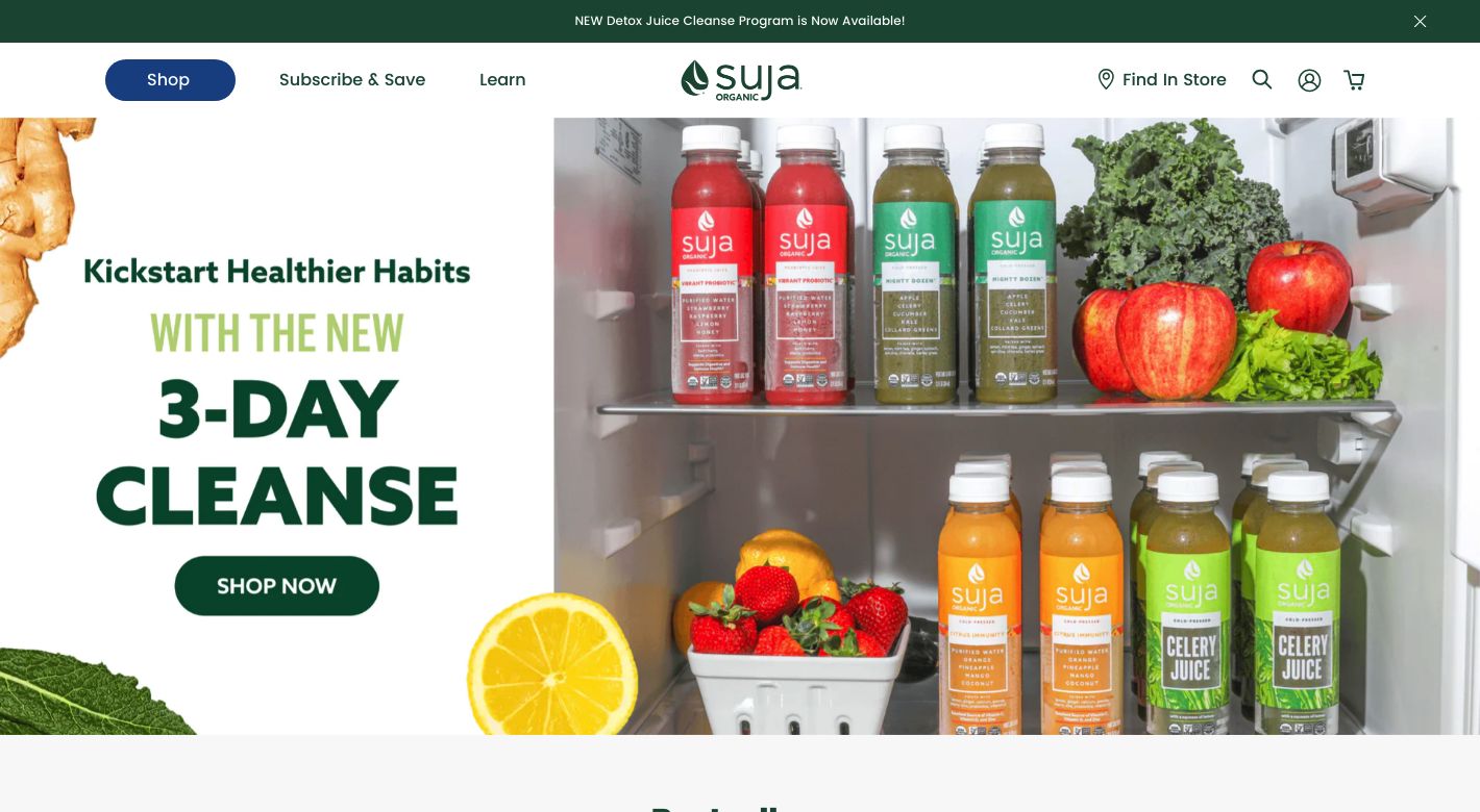 Suja Organic Website