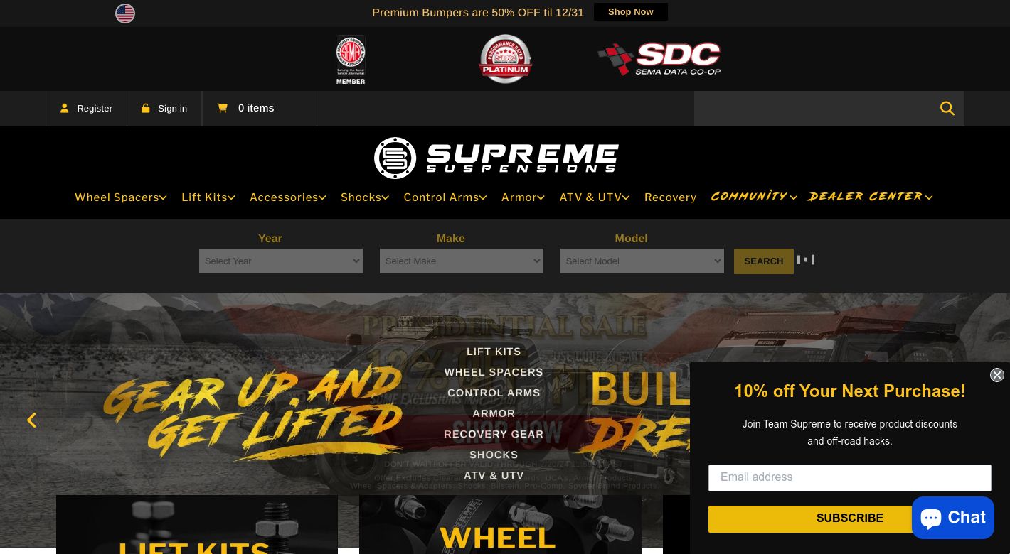 Supreme Suspensions Website