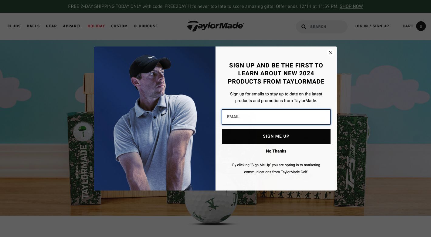 TaylorMade Golf Website