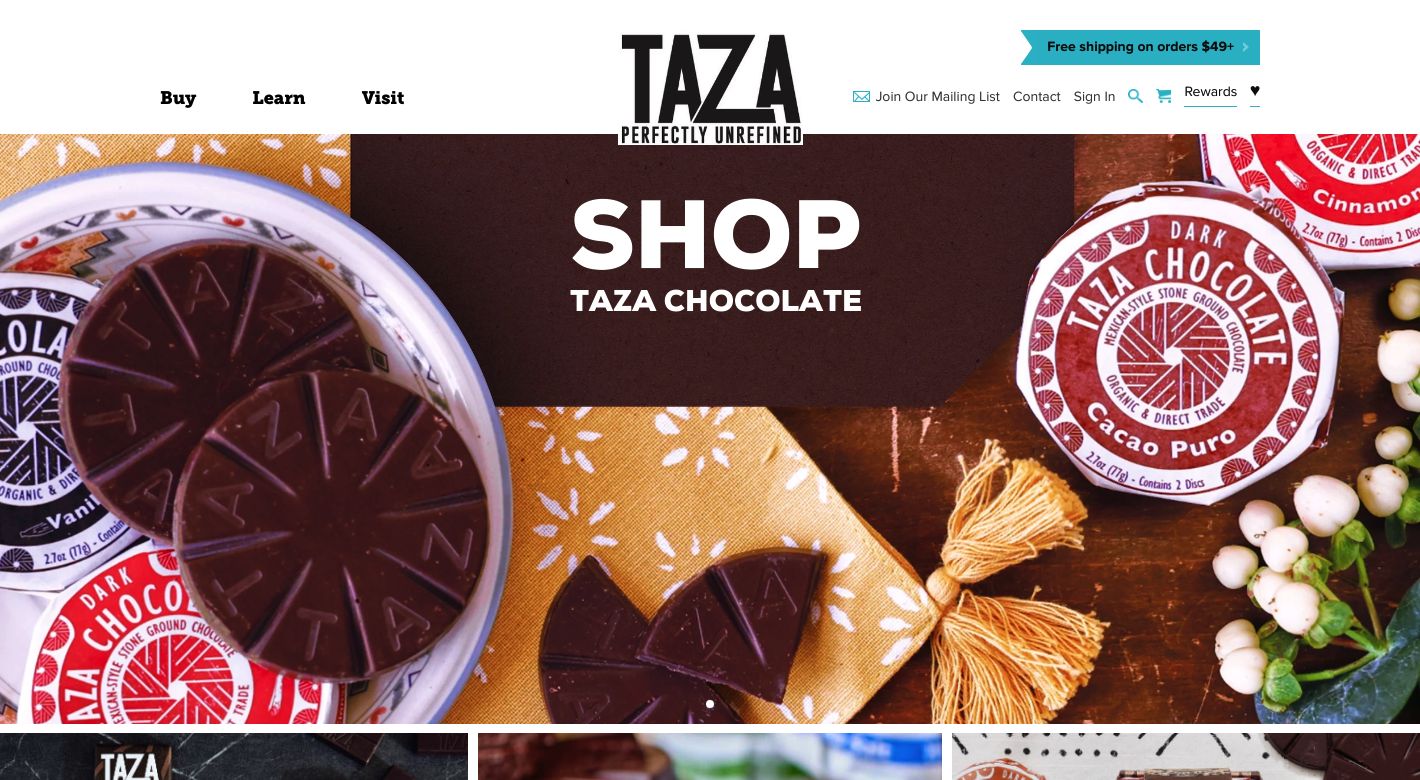 Taza Chocolate Website