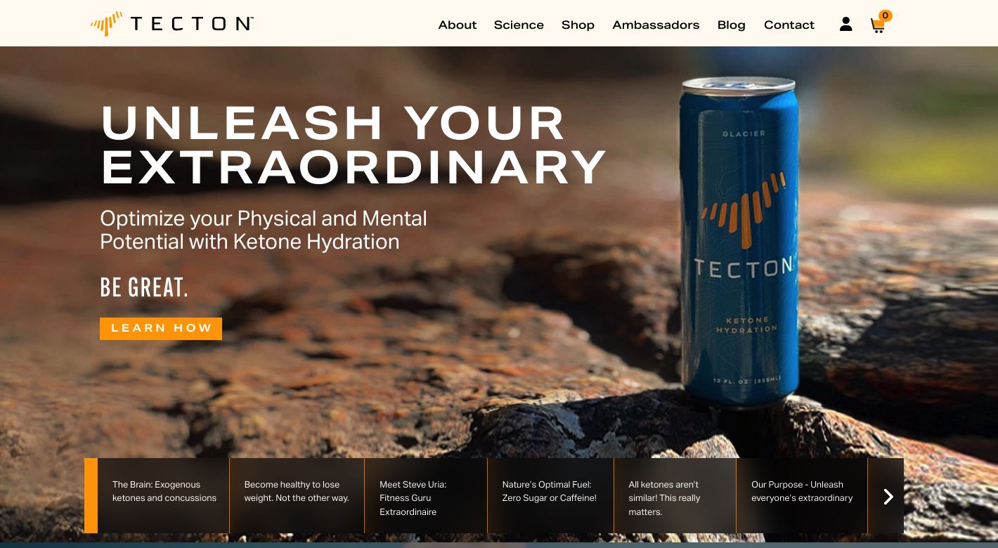 Tecton Ketone Hydration Website