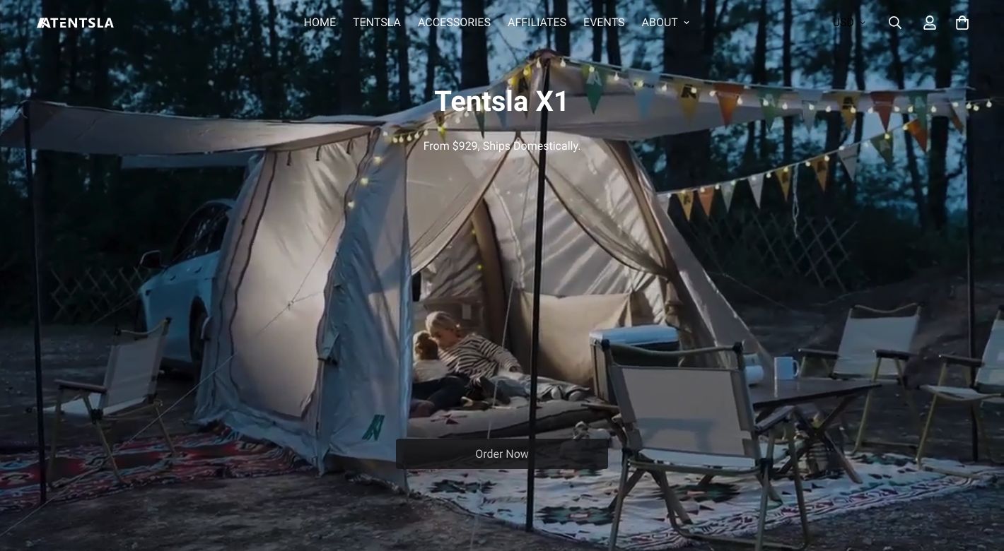 Tentsla Website