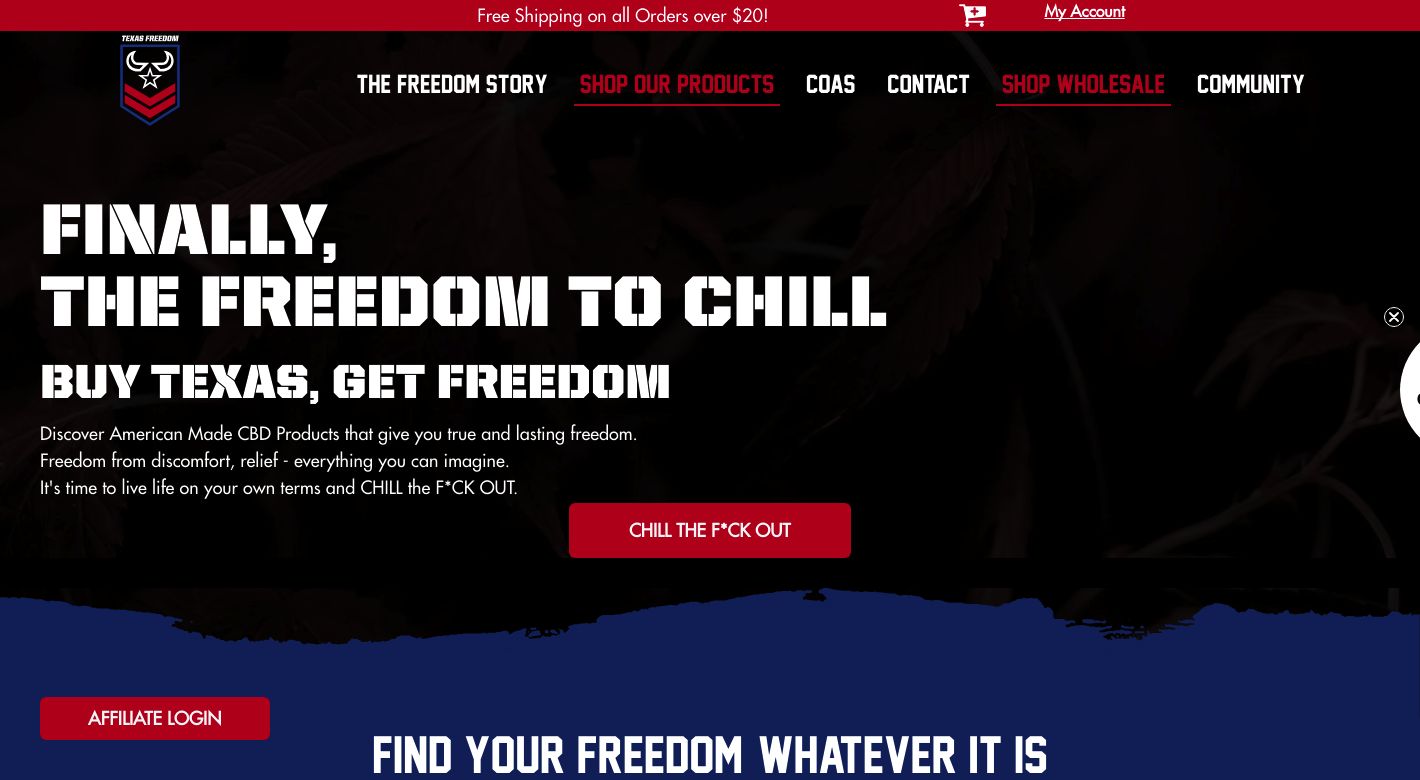Texas Freedom CBD Website