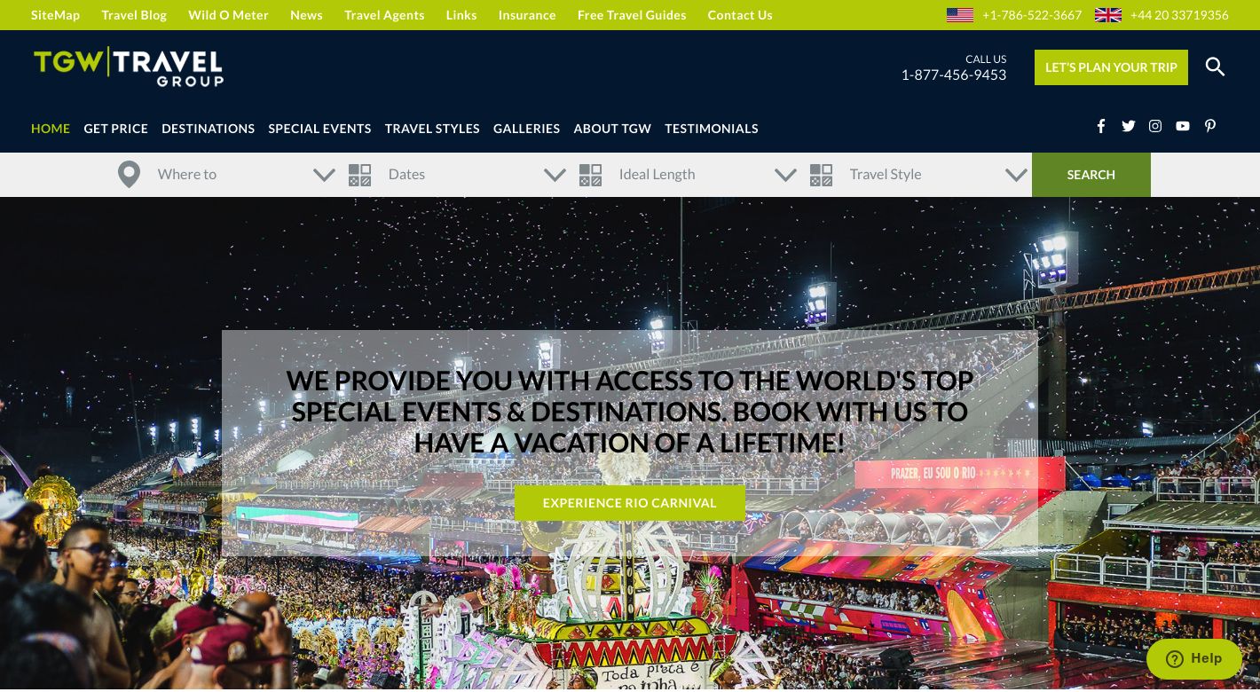 TGW Travel Group Website