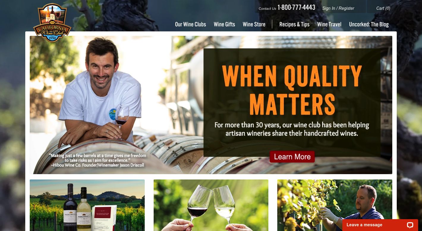 The California Wine Club Website