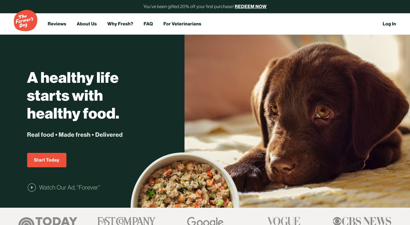 The Farmer's Dog Website