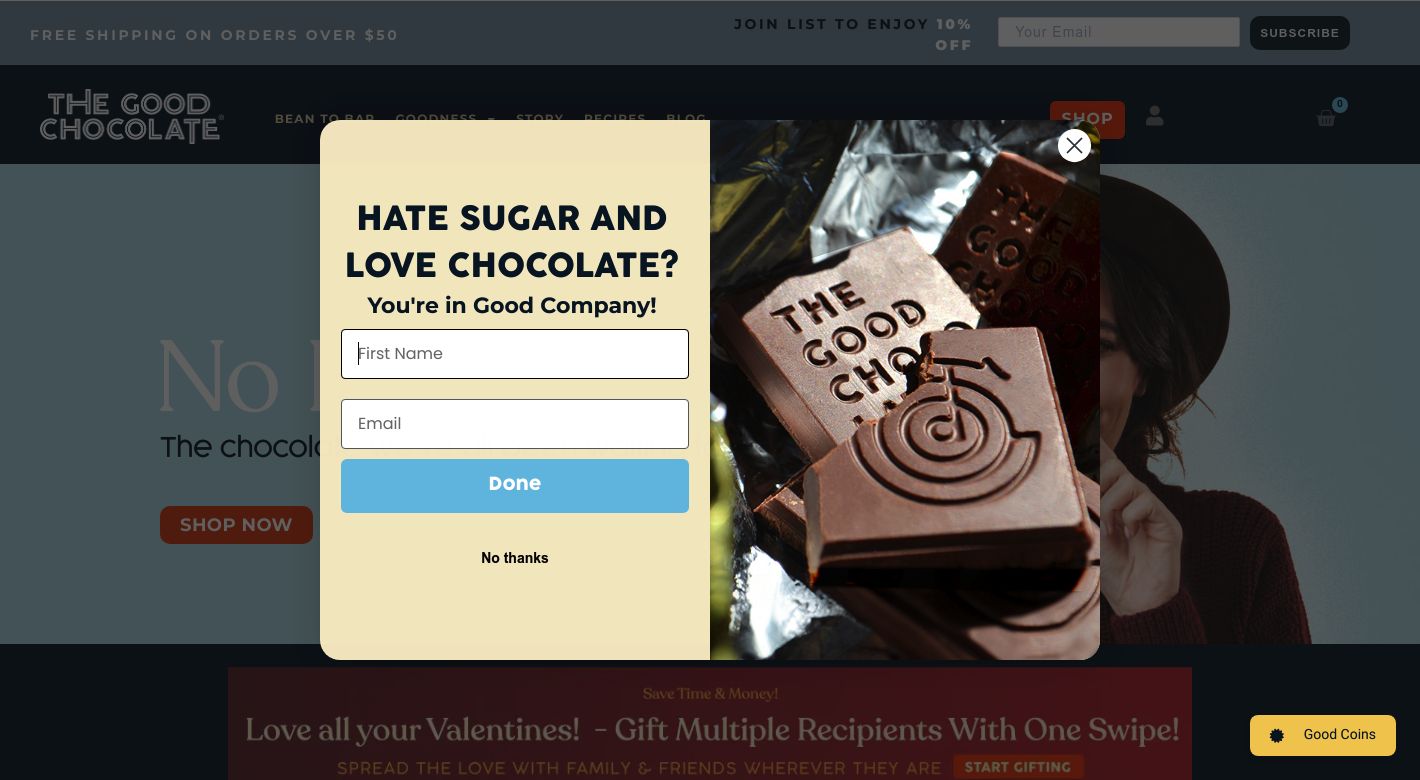 THE GOOD CHOCOLATE Website