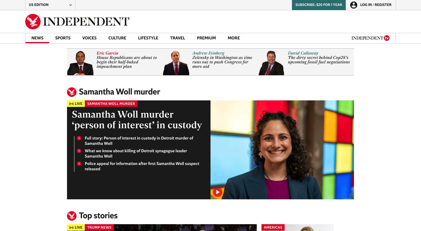 The Independent Website