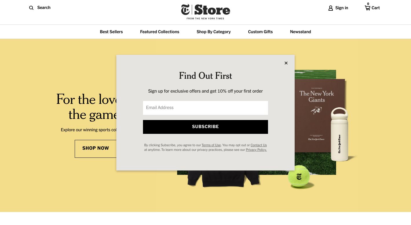 The New York Times Store Website