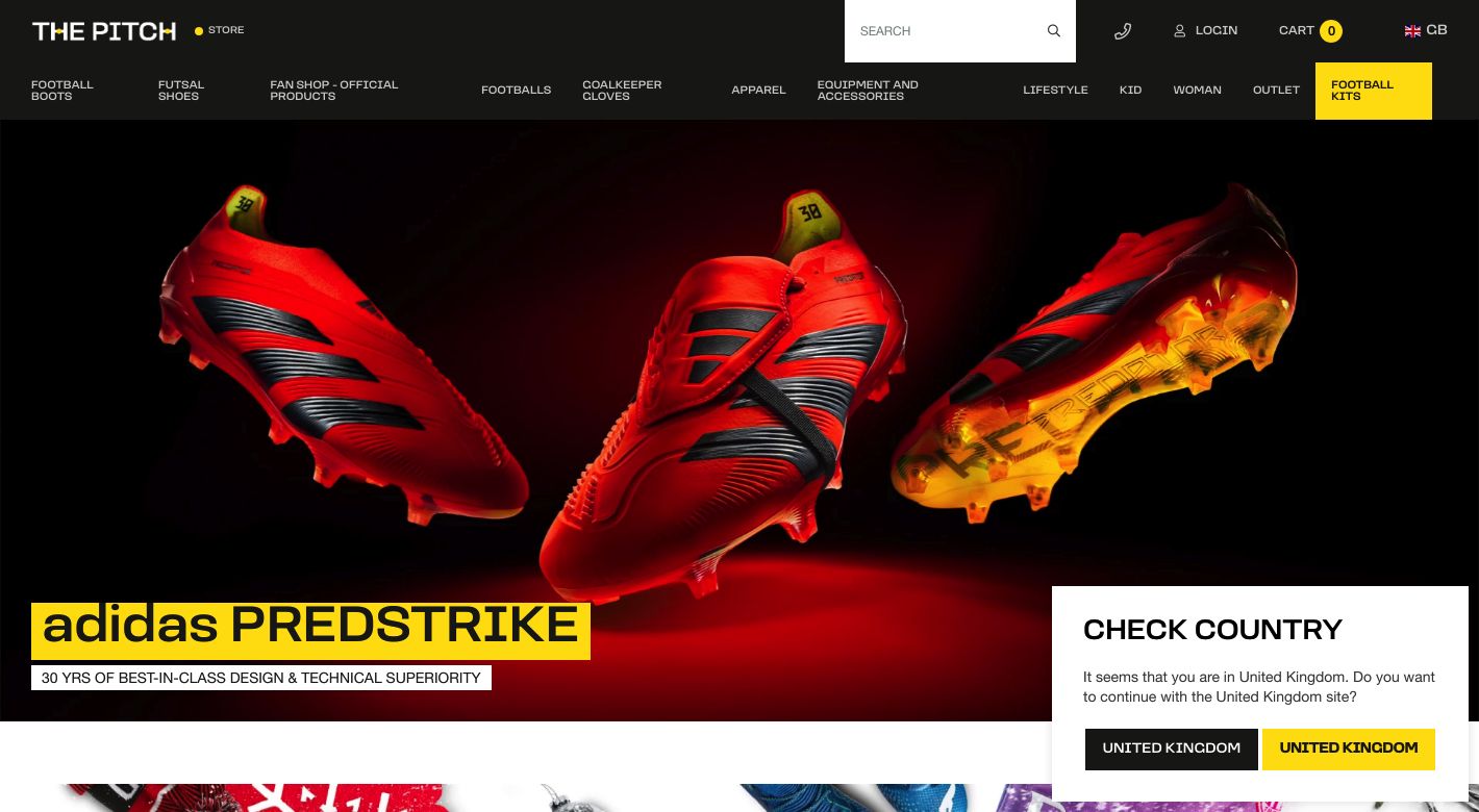 The Pitch Football Store Website