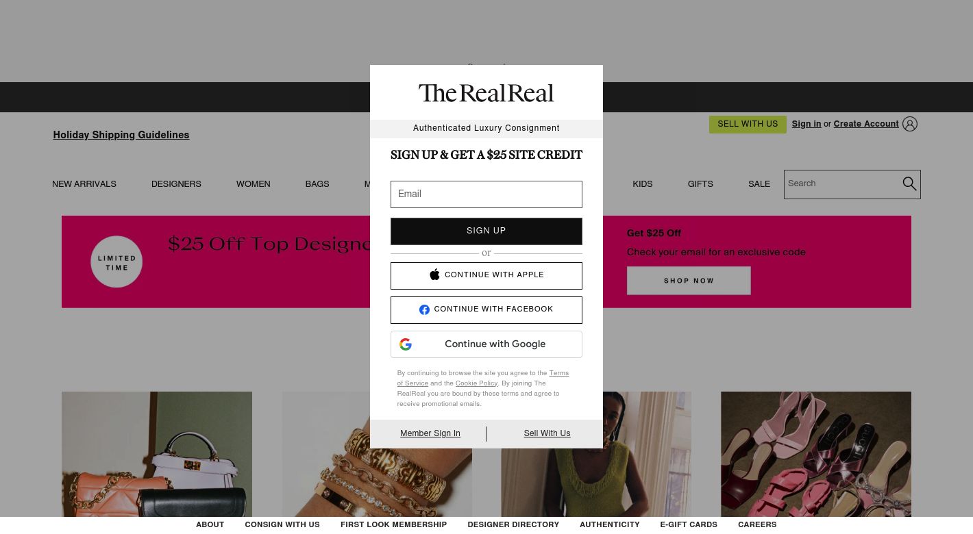 The RealReal Website