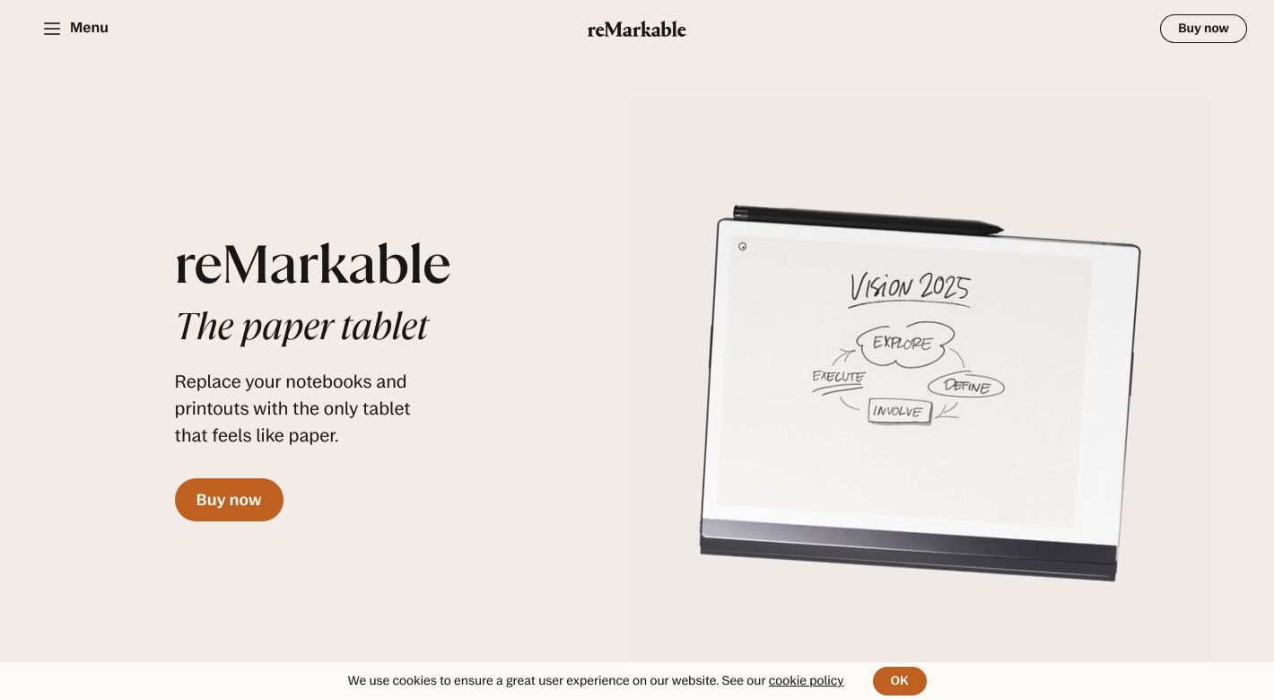 The reMarkable paper tablet Website