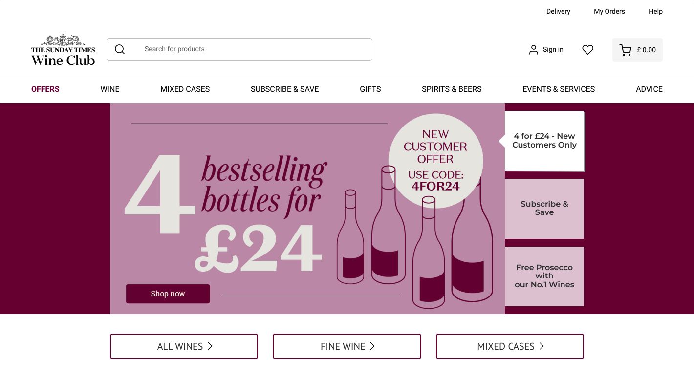 The Sunday Times Wine Club Website