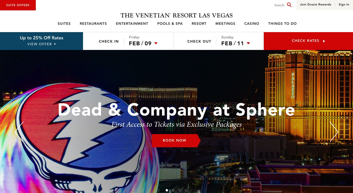 The Venetian and The Palazzo Website