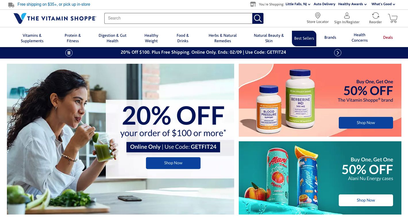 The Vitamin Shoppe Website