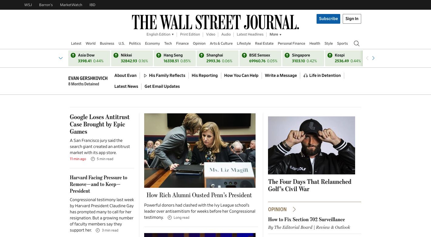 The Wall Street Journal Website